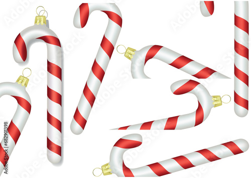 Set of Christmas Candy Cane...