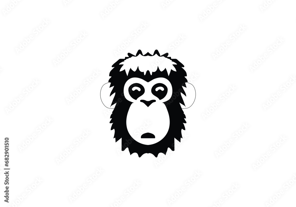 Monkey minimal style icon illustration design