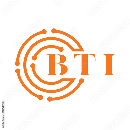 BTI letter design. BTI letter technology logo design on white background. BTI Monogram logo design for entrepreneur and business photo