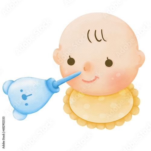 baby nasal aspirator. nose care, health baby, child mother, suction infant nasal aspirator sign.