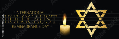 International Holocaust Remembrance Day vector. Star of David . January 27. Important day