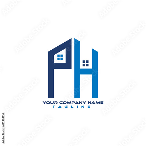 vector home leaf Ph logo design template