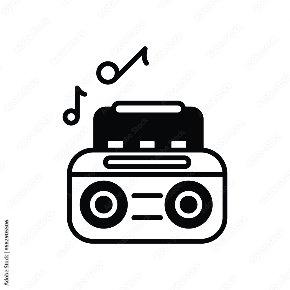 Boombox icon isolate white background vector stock illustration. Boombox icon isolate white background vector stock illustration.