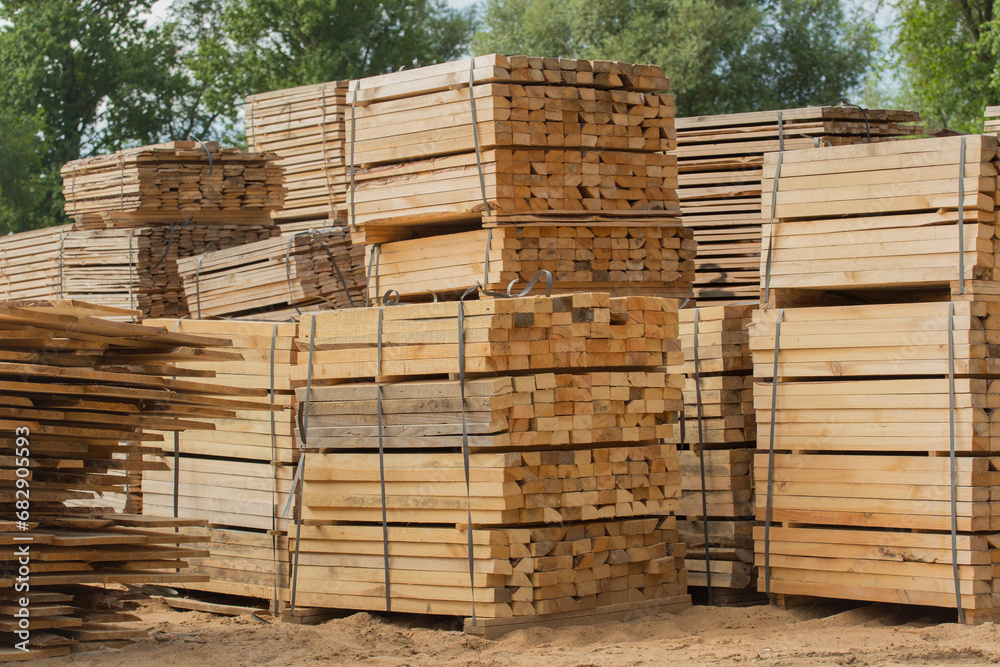 Wood stack storage timber wooden materials lumber pile industry outdoor warehouse stock Wood stack storage timber wooden materials lumber pile industry outdoor warehouse stock