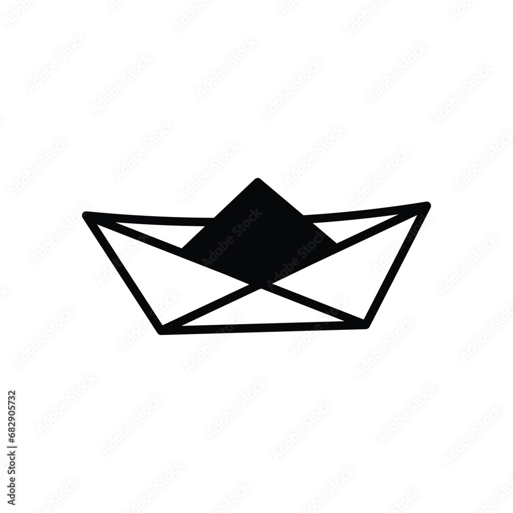 Paper Boat icon isolate white background vector stock illustration. Paper Boat icon isolate white background vector stock illustration.