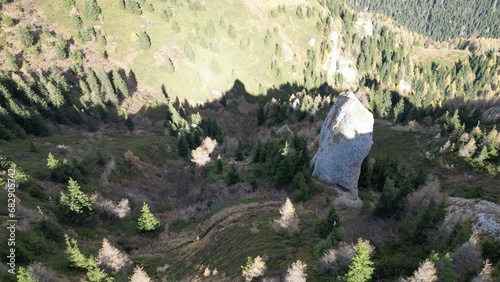 Mountains in autumn drone shot