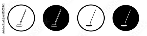Putter vector icon set. Golf stick vector symbol in black and blue color in suitable for apps and websites UI designs. photo