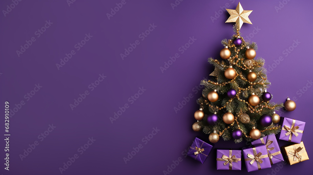 Christmas tree, gifts and holiday decorations, post card, template, background, email greetings card, Merry Christmas Christmas tree, gifts and holiday decorations, post card, template, background, email greetings card, Merry Christmas