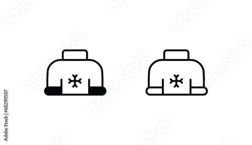 Winter Suit icon design with white background stock illustration