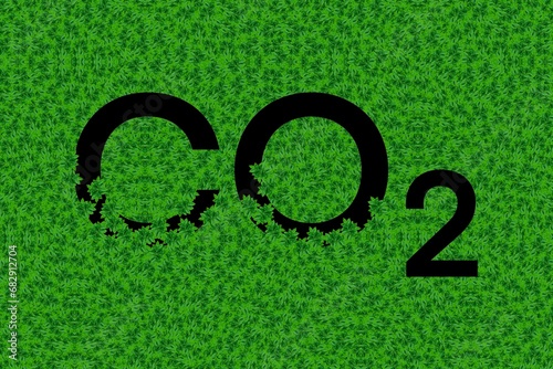 carbon dioxide and leaves and earth love concept