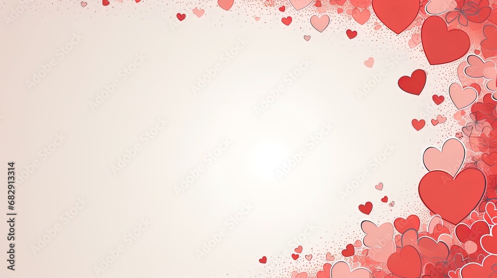 Love simple background for Valentines Day with copy space, ai generative