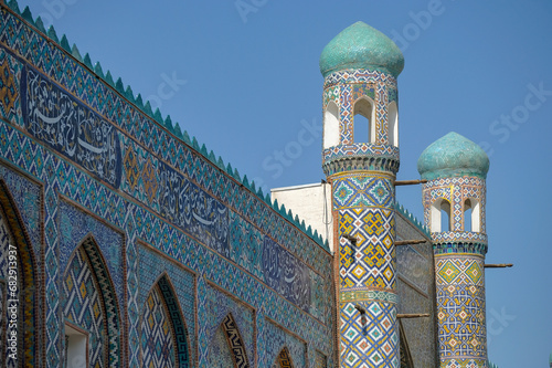 Detail of the facade of the Khudayar Khan Palace in Kokand in the Fergana Valley, Uzbekistan. photo