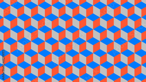 Seamless hexagon cubes geometric pattern vector texture background