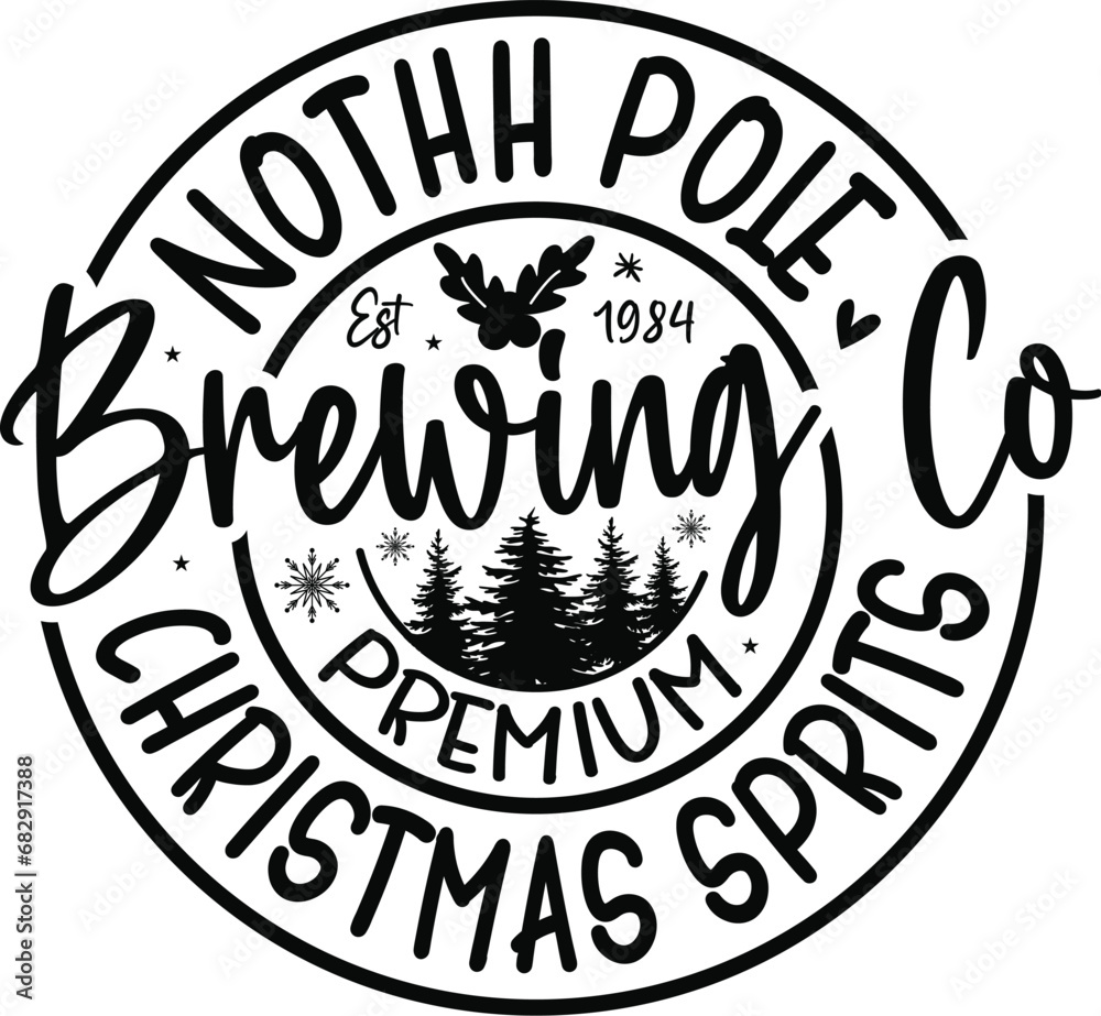 North Pole Brewing Co, Christmas, Cut files, Christmas Cricut, Christmas Holiday, T-shirt, T-shirt, USA holiday, Craft