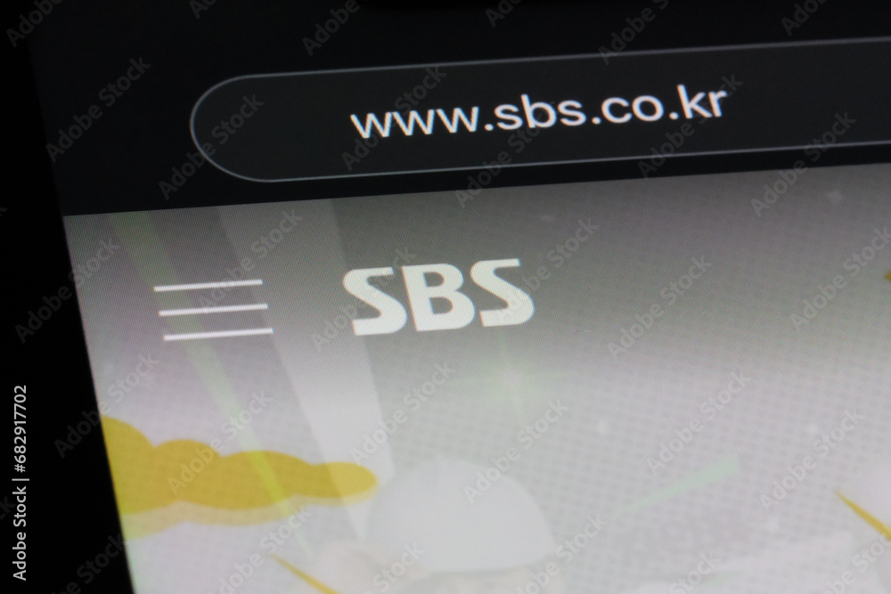Shanghai,ChinaNov. 22nd 2023 Seoul Broadcasting System (SBS) company brand logo on official