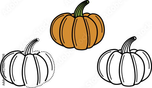learn to color and connect pumpkin fruit lines for children