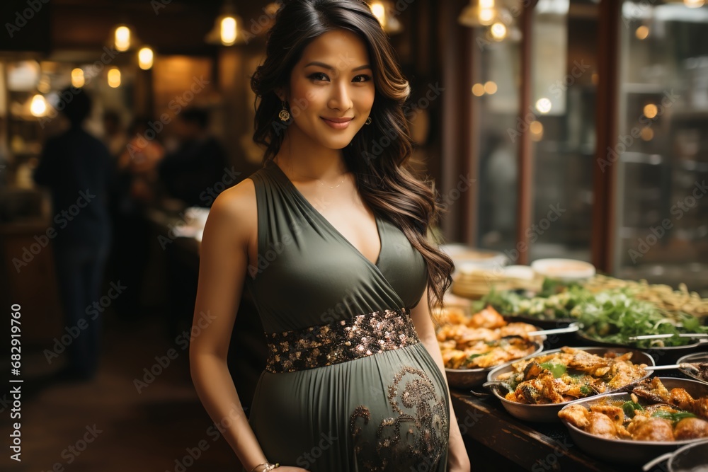 Portrait of an asian pregnant woman of chinese origin
