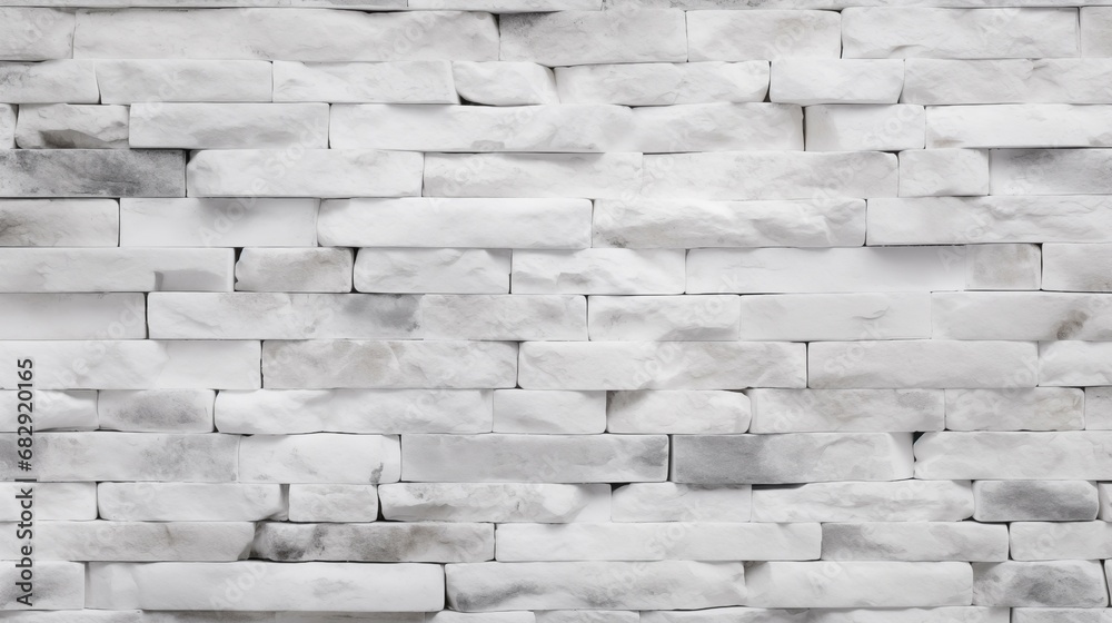 Fototapeta premium A white brick wall with some gray bricks abstract background