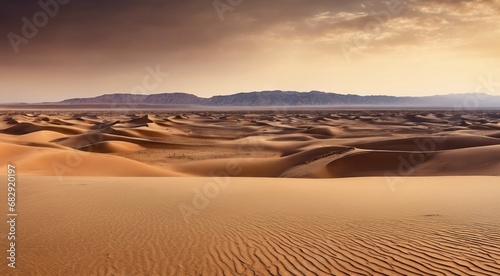 sunset in the desert, panoramic desert scene, sand in the desert, landscape in the desert