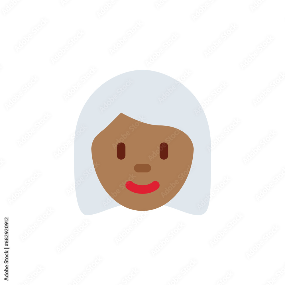 Woman: Medium-Dark Skin Tone, White Hair Woman: Medium-Dark Skin Tone, White Hair
