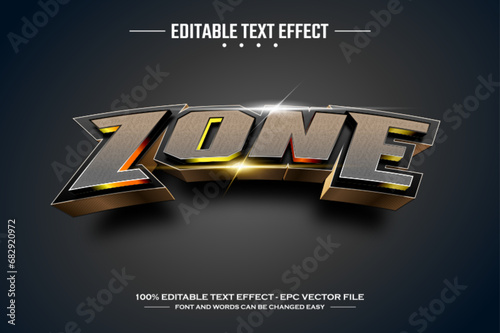 Zone 3D editable text effect template