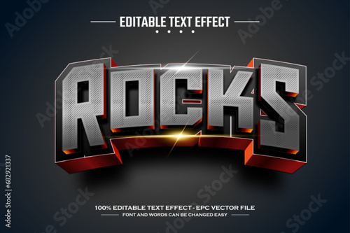 Rocks 3D editable text effect template