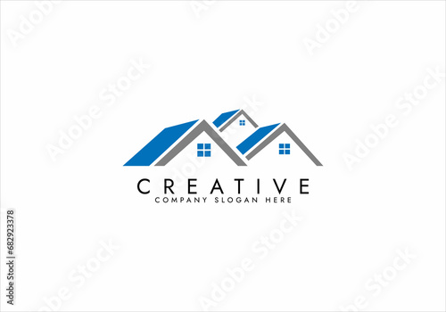 simple modern home, house or real estate logo design vector illustration