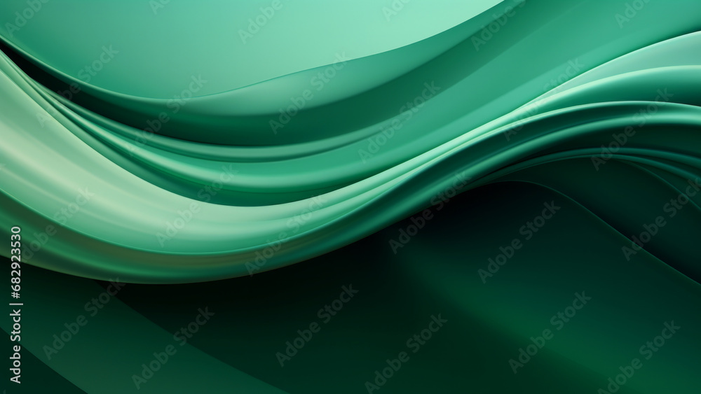 Abstract silk sea green waves design with smooth curves and soft shadows on clean modern background. Fluid gradient motion of dynamic lines on minimal backdrop Abstract silk sea green waves design with smooth curves and soft shadows on clean modern background. Fluid gradient motion of dynamic lines on minimal backdrop