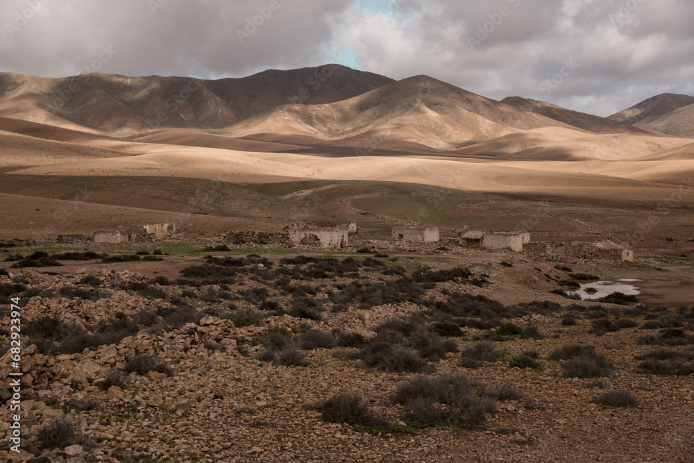 Epic landscape from Fuerteventura volcanic island in Spain