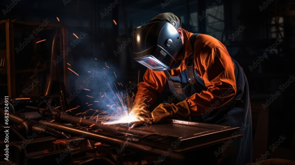welder who is welding iron metal, Welding Art background wallpaper ai generated image welder who is welding iron metal, Welding Art background wallpaper ai generated image