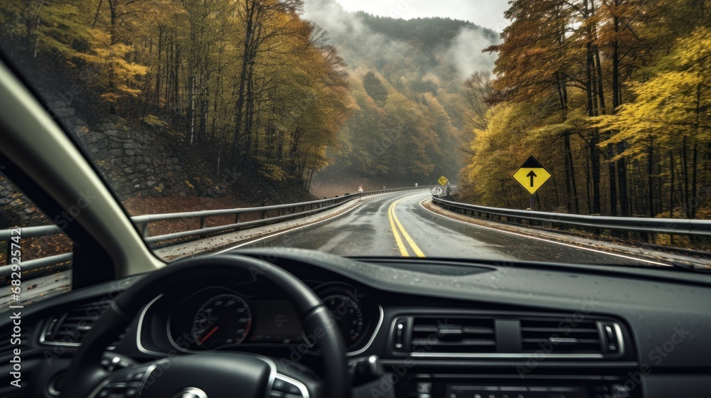 riving on the motorway on a dark moody day with autumn colorful leaves, road, travel, asphalt, highway, car, mountain, fog, transportation, nature, forest, traffic riving on the motorway on a dark moody day with autumn colorful leaves, road, travel, asphalt, highway, car, mountain, fog, transportation, nature, forest, traffic