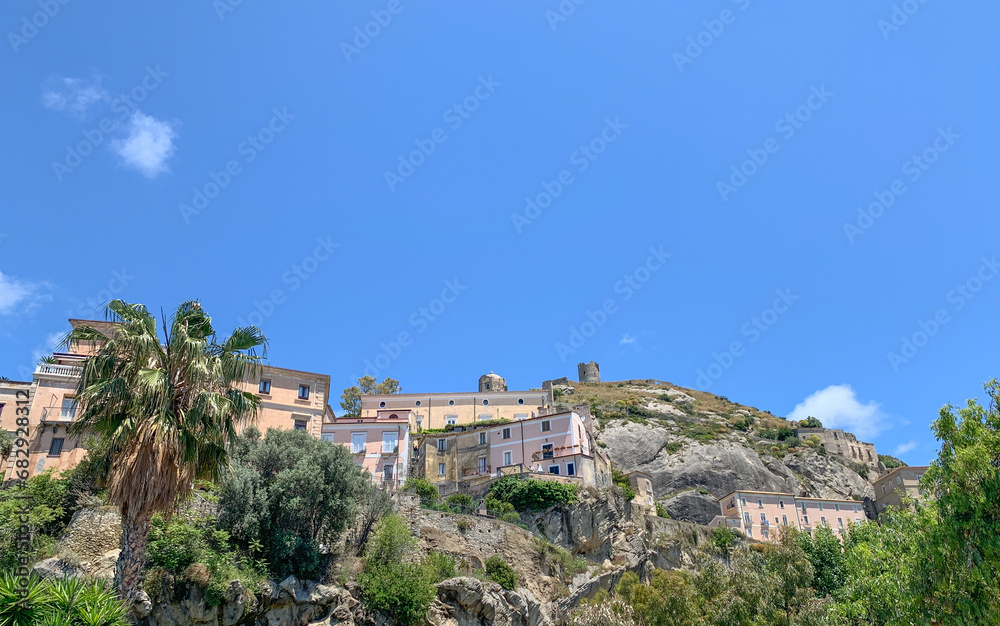 Panoramic view of the village of Amantea