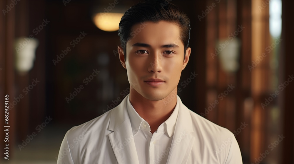 Close-up Handsome young men face. Beauty skincare concept