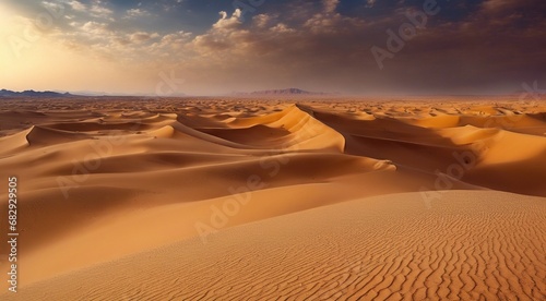 sunset in the desert  panoramic desert scene  sand in the desert  landscape in the desert