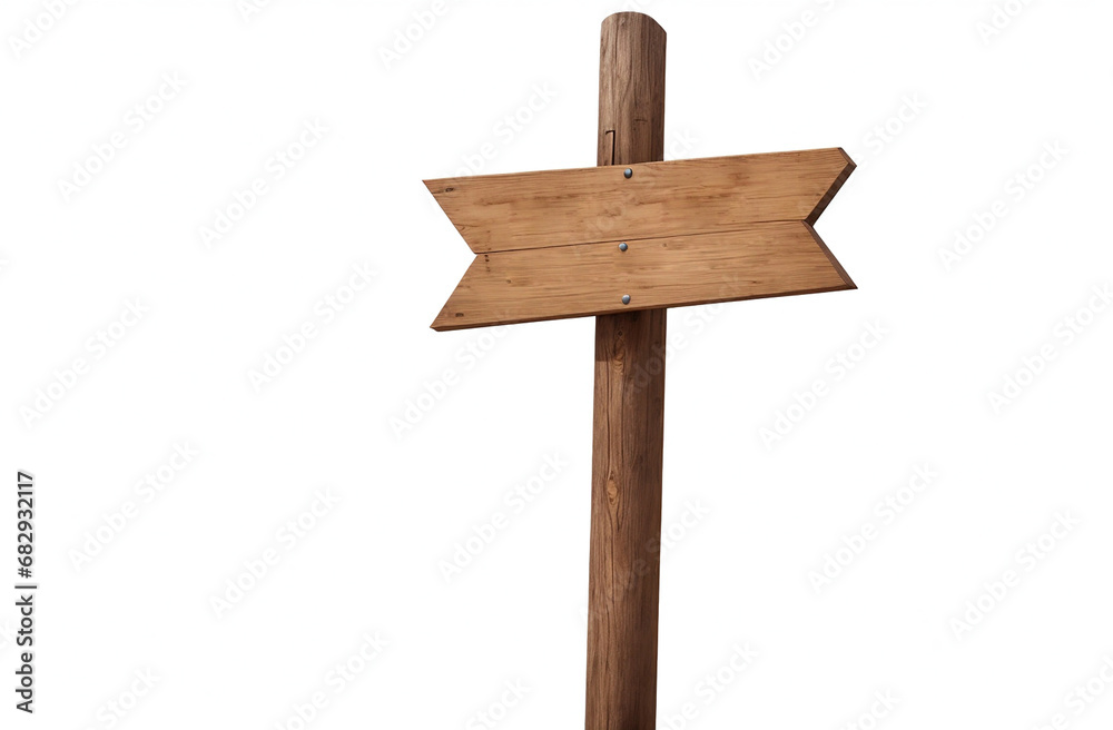 Blank empty wooden rustic sign board on white background Blank empty wooden rustic sign board on white background
