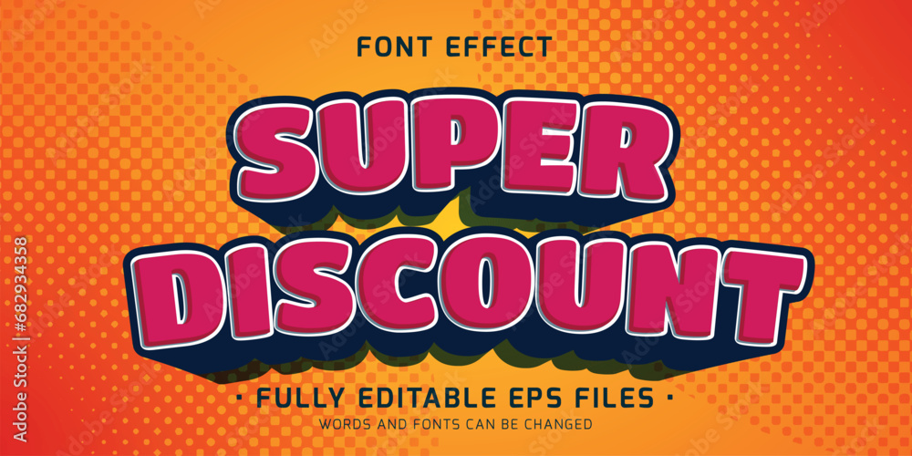 3D font effect with bold and fun style