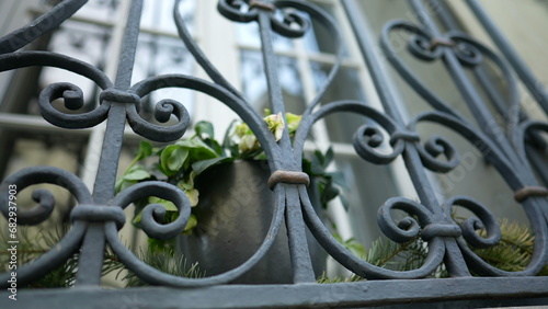 Tableau sur toile Elegant window gate protection against intruders demarcating protection and prop