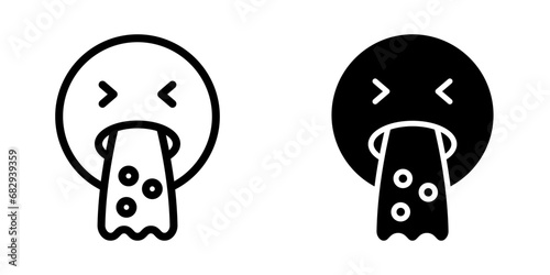 Vomiting emoji Icon. symbol for mobile concept and web design. vector illustration