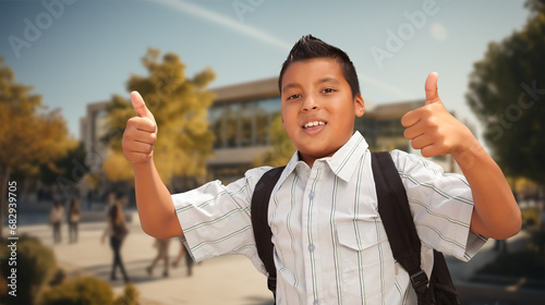 Excited Young Hispanic Boy ...