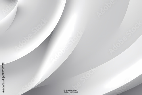 White Gray Wave Background, Abstract geometric background with liquid shapes. Vector illustration.