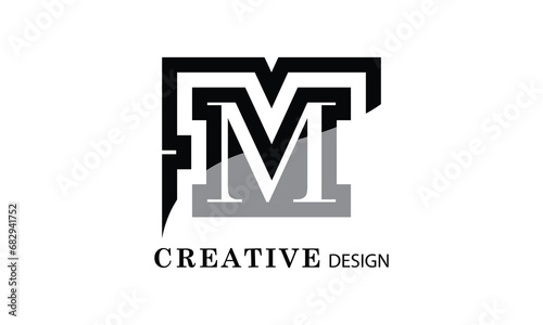 M black creative modern simple word M brand minimal logo design.