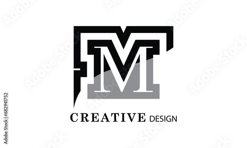 M  black creative modern simple word M brand minimal logo design.