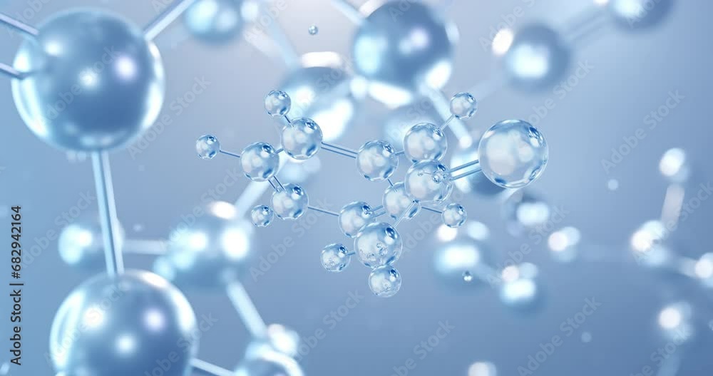 Phenylthiocarbamide, rotating 3D model of organosulfur thiourea, seamless looped video, molecular structure with selective focus Phenylthiocarbamide, rotating 3D model of organosulfur thiourea, seamless looped video, molecular structure with selective focus