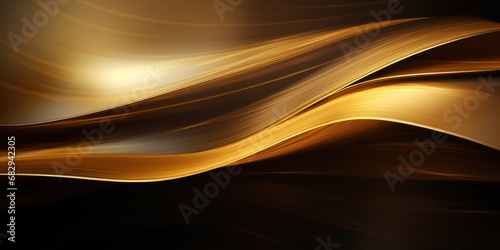 Luxury gold and black abstract background. Shiny lines and wave golden backdrop
