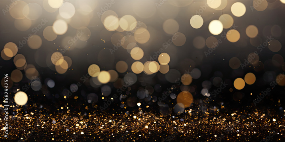abstract black background with bokeh and fairy lights Stock ...