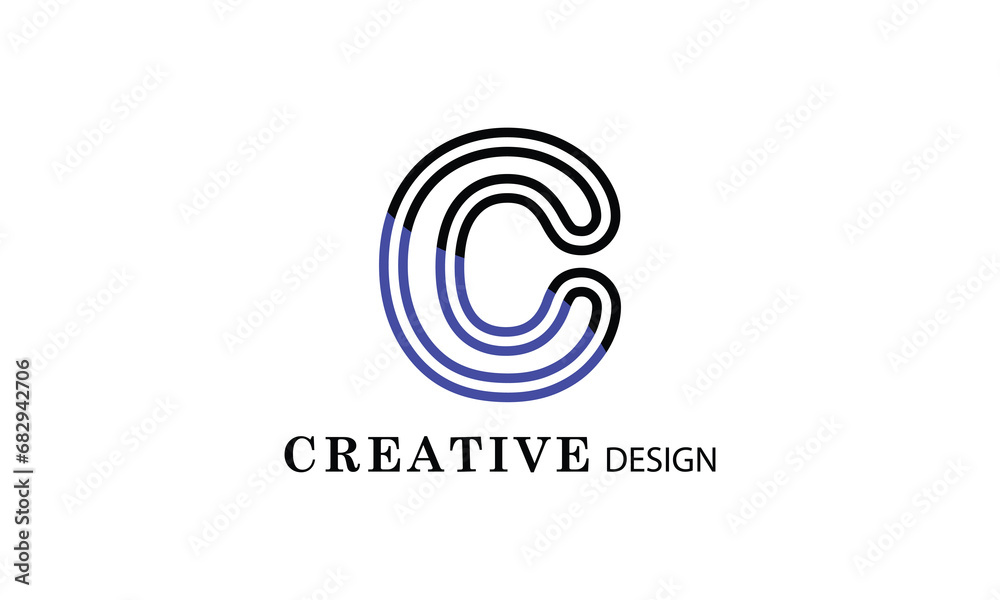C black blue creative modern simple word C brand minimal logo design. C black blue creative modern simple word C brand minimal logo design.