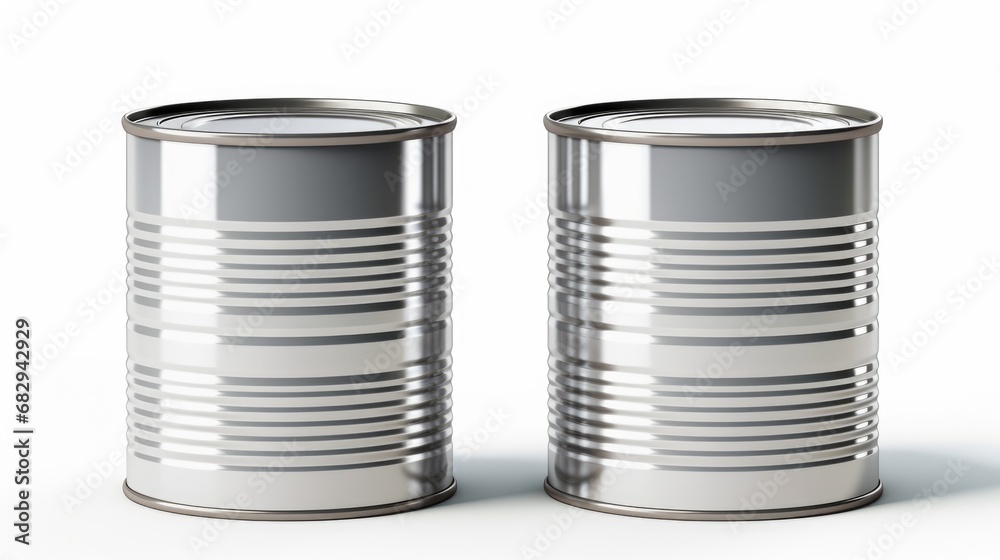 White Metal Can. Isolated Tin Canned Food Container with Clipping Path on White Background White Metal Can. Isolated Tin Canned Food Container with Clipping Path on White Background