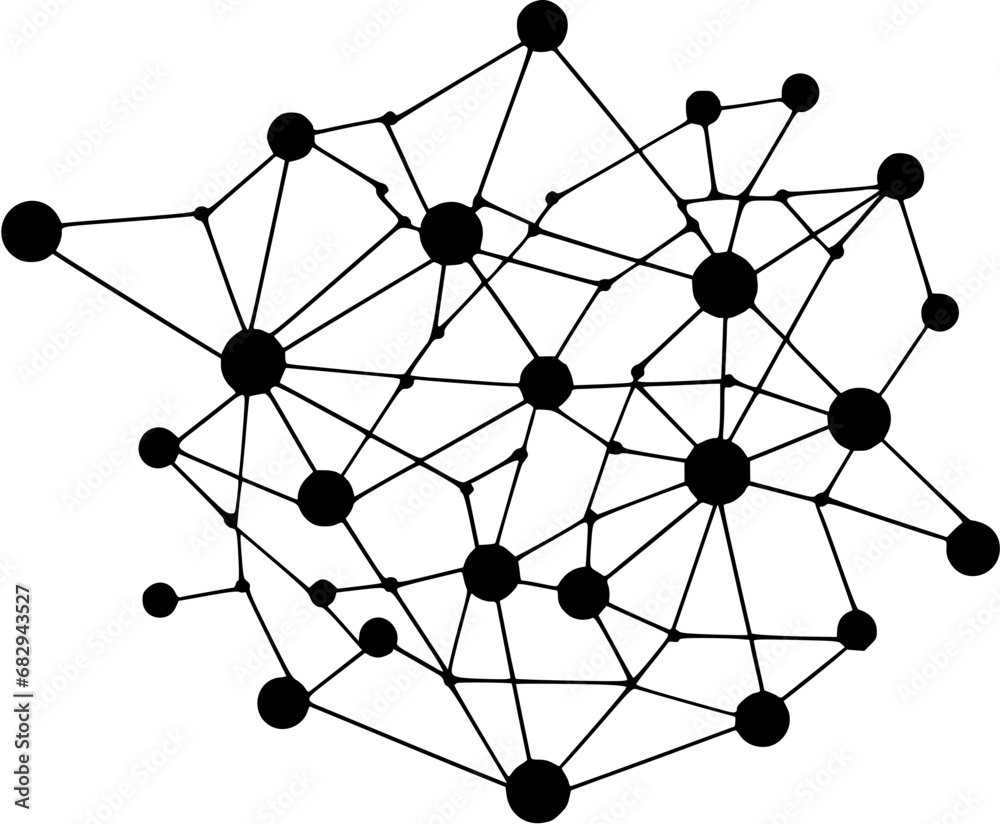 Deep Learning Neural Network Graph Nodes Icon in Hand-drawn Style Deep Learning Neural Network Graph Nodes Icon in Hand-drawn Style