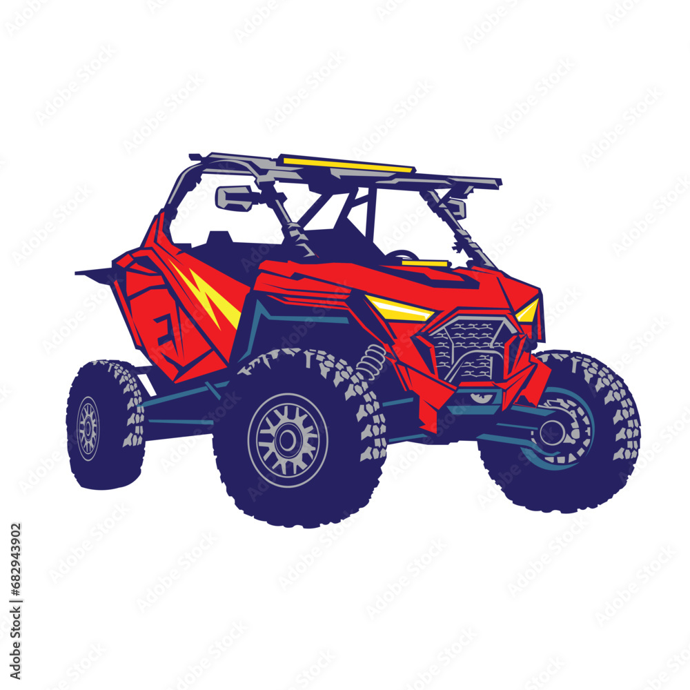 Buggy ATV  Adventure vector illustration, perfect for t shirt design and Buggy Shop and Rental logo	

