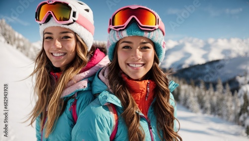 Young people relaxing at a ski resort